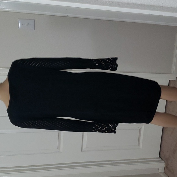 Calvin Klein XL studded pointelle burn out bell sleeve sweater dress - Picture 4 of 11